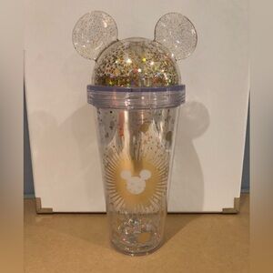 Miniso Mickey Mouse Glitter Tumbler with Ears